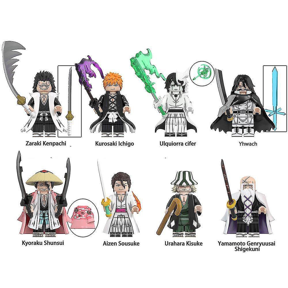 Lequeen 8pcs/set Bleach Minifigure Model Building Block Figure Toy Decoration Kids Birthday Gift