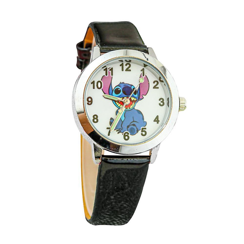 Sevenday Lilo & Stitch Cartoon Quartz Watch Luminous Glow Analogue Wrist Watches Kids Boys Girls Birthday Gift Black