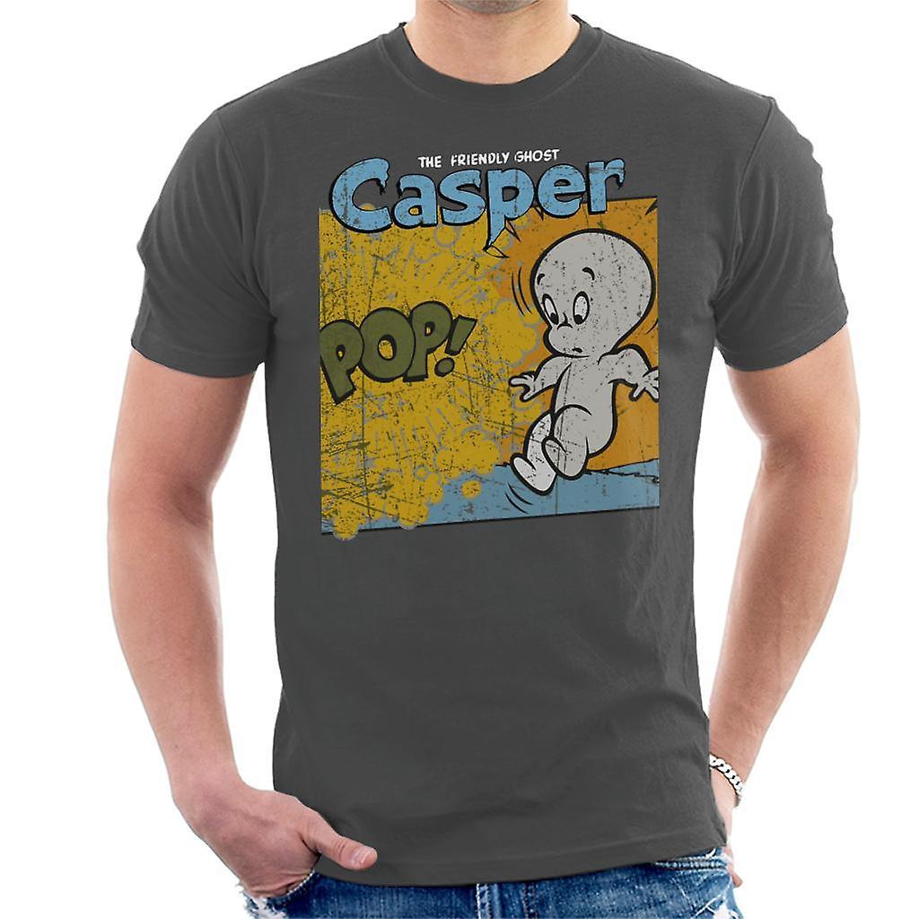 Casper The Friendly Ghost Pop Frame Men's T-Shirt Charcoal X-Large