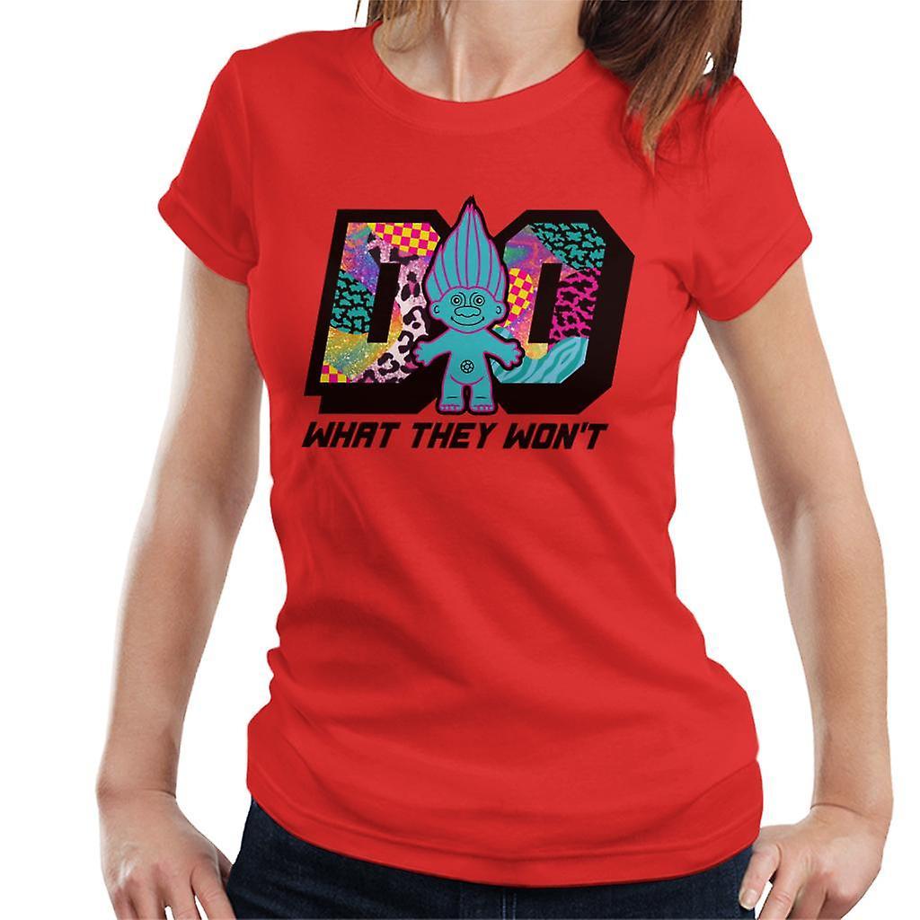 Trolls Do What They Wont Cosmic Pattern Women's T-Shirt Red Medium