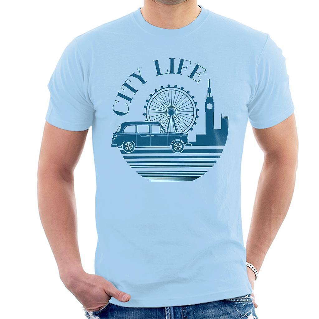 London Taxi Company City Life Men's T-Shirt Sky Blue Large