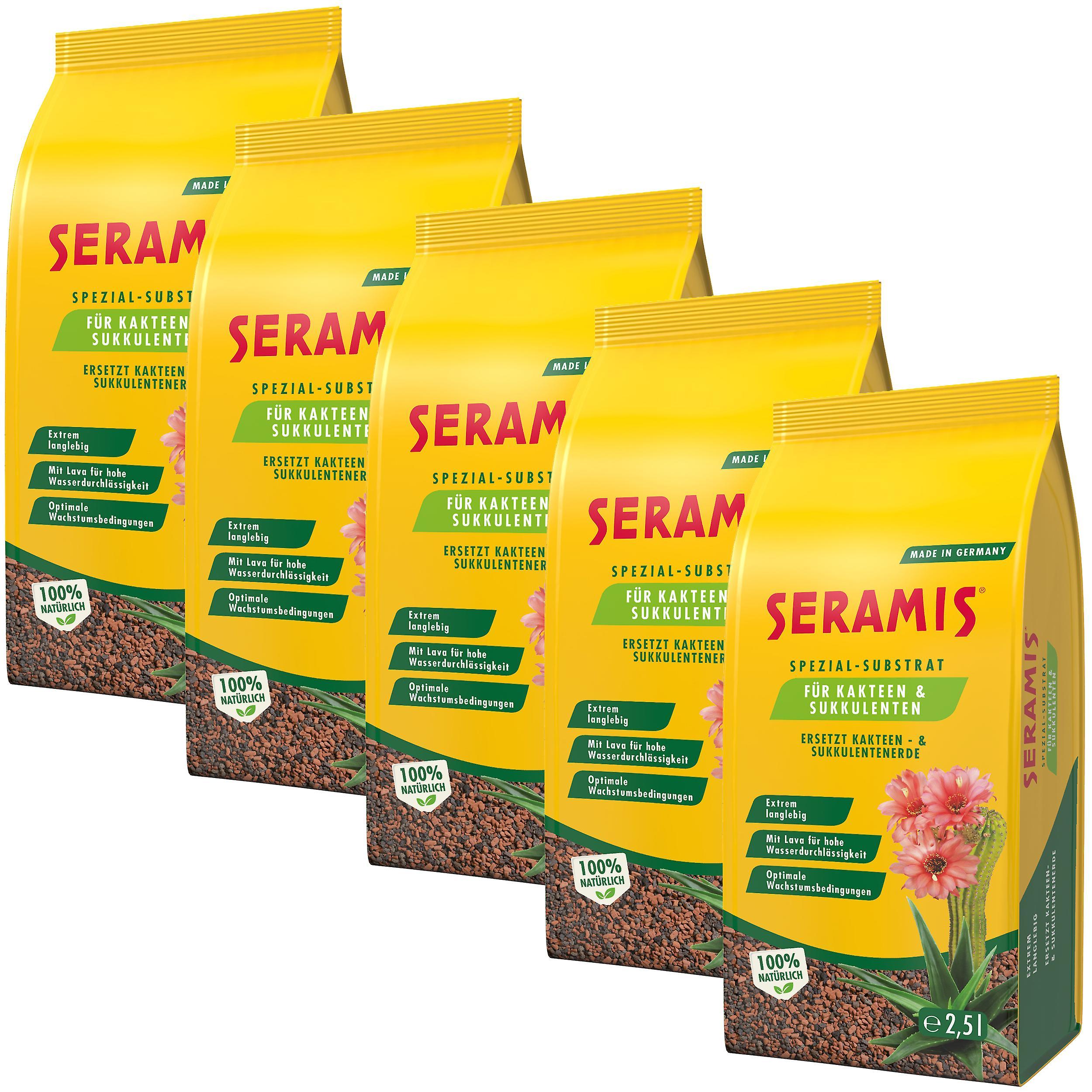 5 x SERAMIS® special substrate for cacti and succulents, 2.5 liters