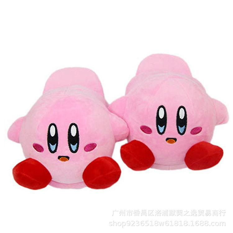 Fsu Cartoon Kawaii Cute Autumn And Winter Plush Slippers Anime Games Surrounding Kirby Home Warm Cotton Shoes 35-42size