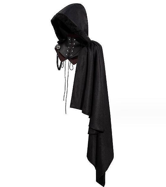 Zhuopai Unisex Medieval Vintage Vampire Cape Shawl Black