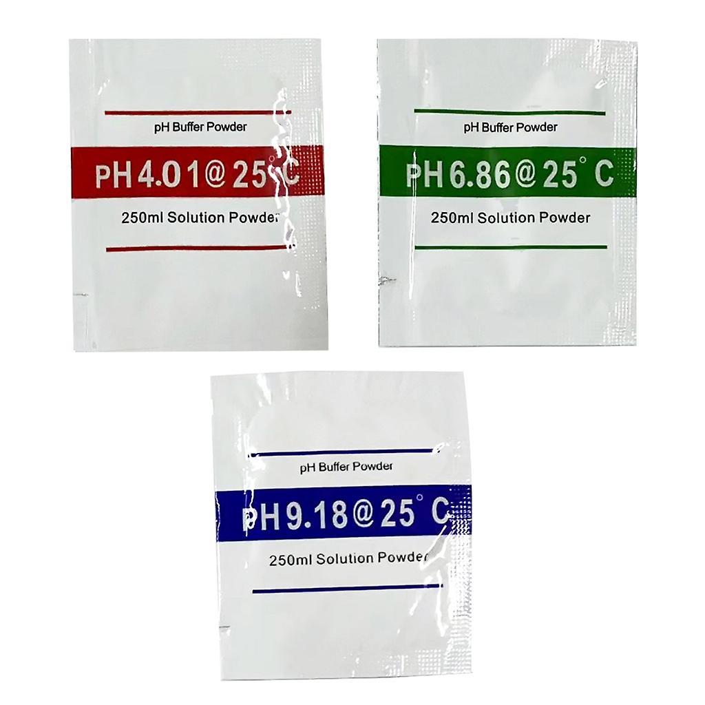 unbrand 3 Pack Ph Buffer Calibration Solution Powder Ph 6.86/4.01/9.18 For Ph Meter 1 Set