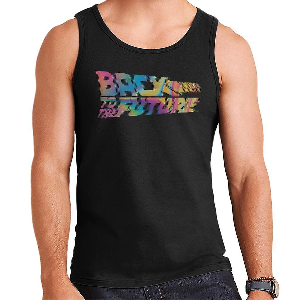 Back to the Future Logo Psychedelic Blur Men's Vest Black Large