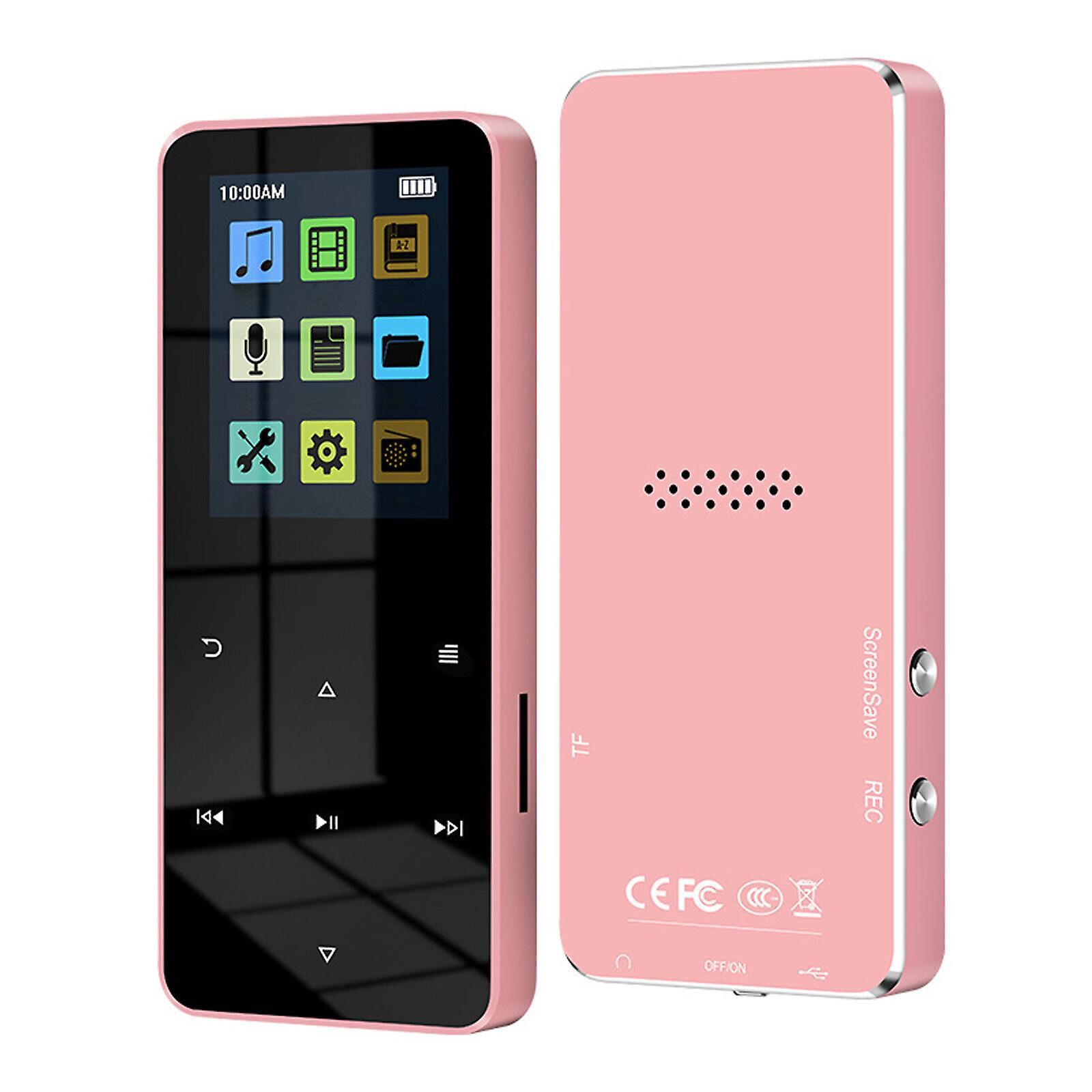 Yiwanb Bluetooth MP4 MP3 Player Media FM Radio Recorder HIFI Sport Music Speakers Pink