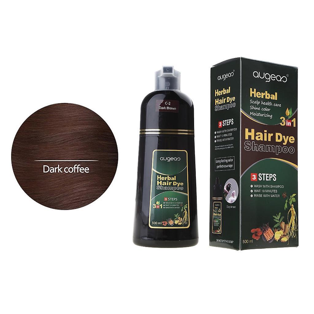 unbrand Hair Color Shampoo Instant Hair Dye Shampoo for Black Hair Herbal Extract Dark brown