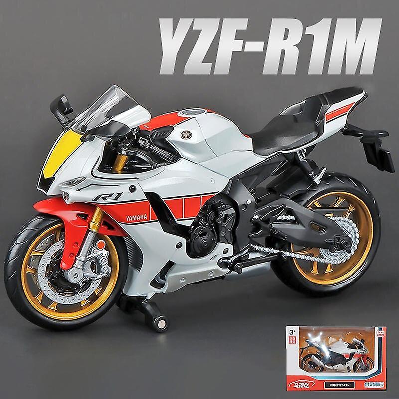 1:12 Yamaha Yzf-r1m 60th Anniversary Motorcycle Model Toy Vehicle Collection Autobike Shork-absorber Off Road Autocycle Toys Car Toy Cars White wit...