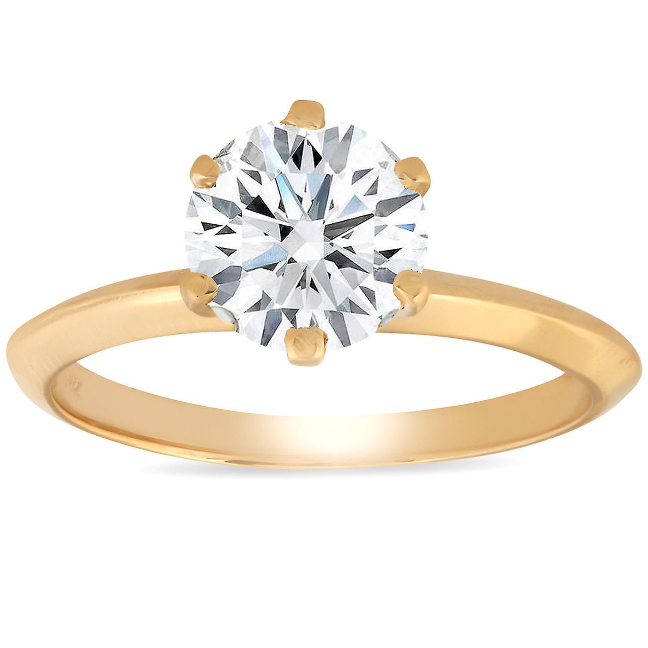 Pompeii3 1 1/4 Ct Diamond Solitaire Engagement Ring 14k Yellow Gold 5.5