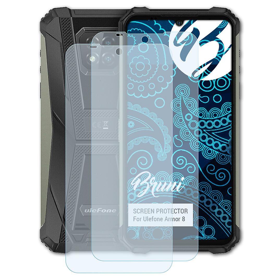 Bruni 2x protective film compatible with Ulefone Armor 8 film clear