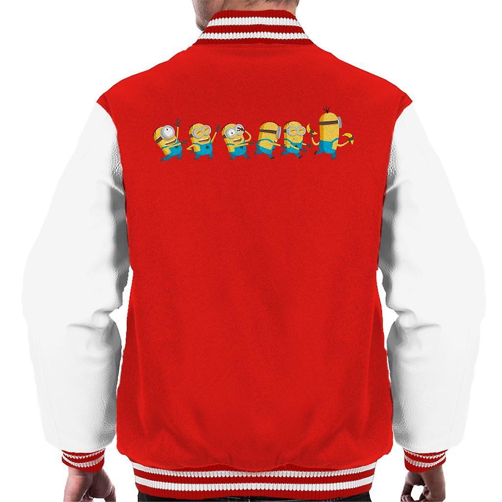 Despicable Me Minions Celebration Line Men's Varsity Jacket Red/White XX-Large