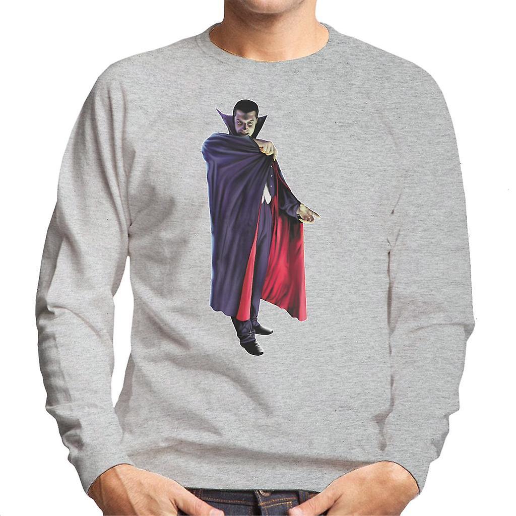 Dracula Cape Pose Men's Sweatshirt Heather Grey XX-Large