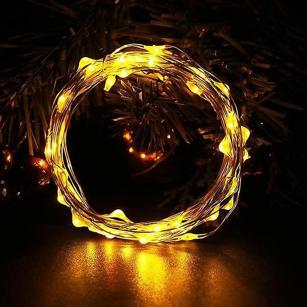 Slowmoose Led String Battery Operated Wire Fairy Garland Light Yellow 2m 20Leds