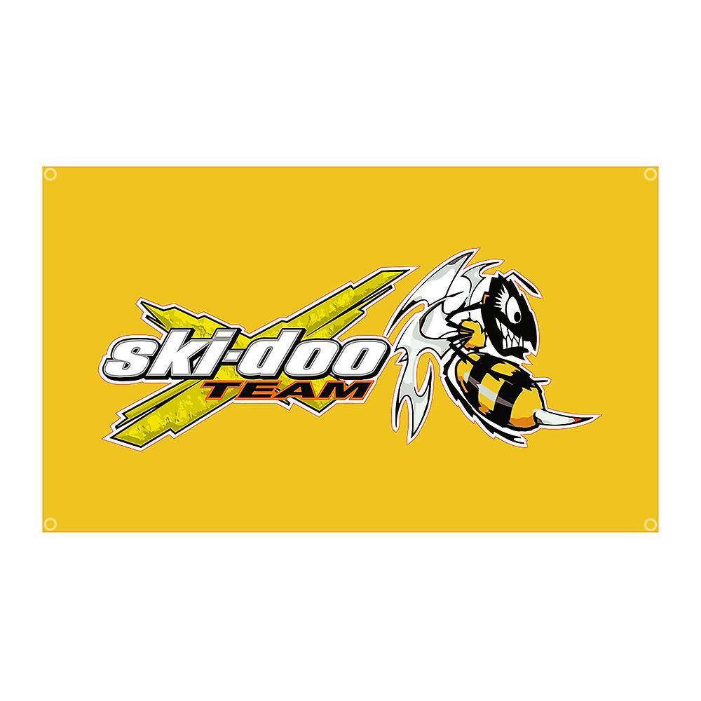 Redkid 90x150cm Team Skidoo Flag Polyester Printed Snowmobile Banner Garage Or Outdoor For Decoration 4 Holes In 4 Corners1 120 x 180cm