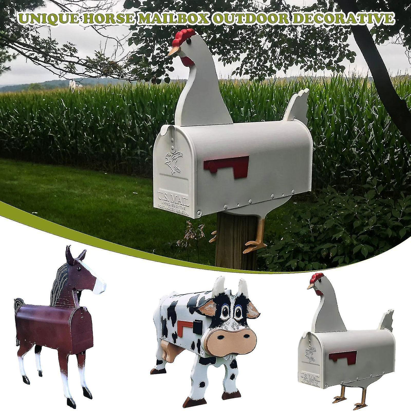 Sfygv Metal Animal Mailbox  Farm Animal Mailboxes For And Outside Garden Decor Chicken