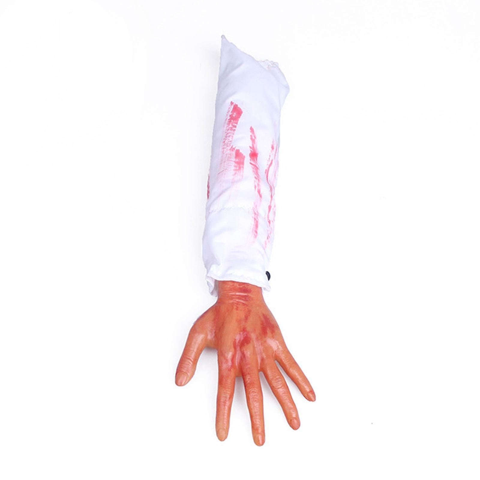 Bhtv Trick Props Prosthetic Hand Halloween Fake Hand Bloody Broken Arm Halloween Bulk Fake Hands For Halloween Haunted House Decoration White