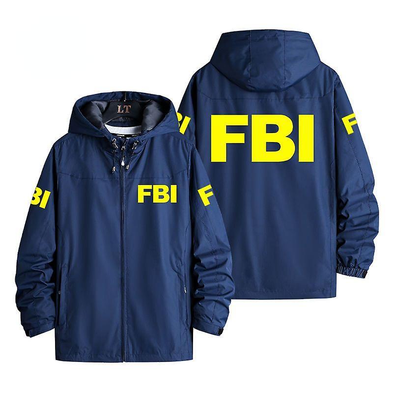 Yixin Tech Fbi Agent Cosplay Costume Fall Winter Outdoor Jacket Windproof Warm Rain Proof Men's And Women's Jackets Fbi Printed Pattern Jacket Dark...