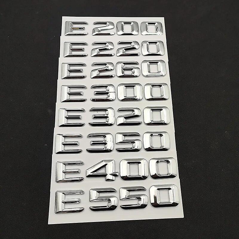 Hikig 3d Abs Car Letters For Mercedes Benz E Class E43 E63 Amg Emblem Logo E200 E220 E250 E300 E320 E350 E400 E450 Sticker Accessories Chrome