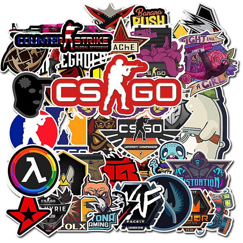 Slowmoose 10/30/50pcs Cs Motorcycle Anime Game Sticker- Laptop Graffiti Mix Retro Pvc CS 50pcs