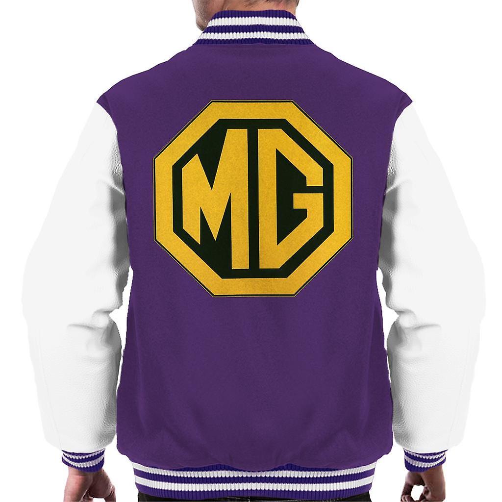 MG Gold Logo British Motor Heritage Men's Varsity Jacket Purple/White Medium