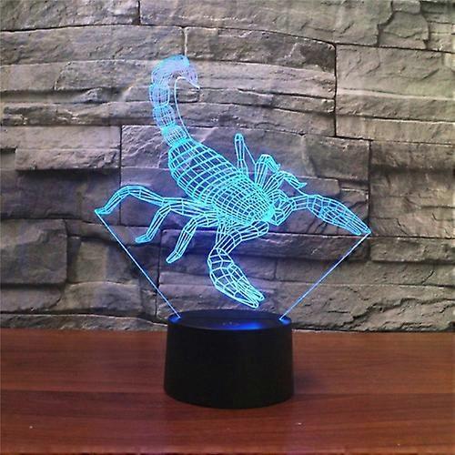 Generic1 Scorpion Shape 3D Colorful LED Vision Light Table Lamp Crack Remote Control Version