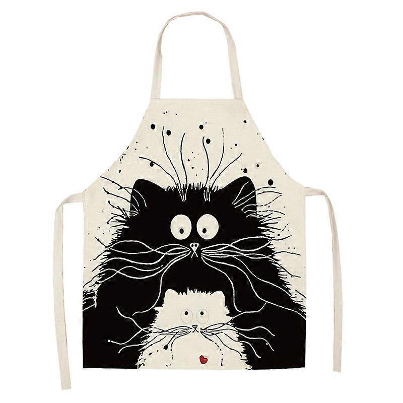 Yonghong Cute Cat Printed Kitchen Cooking Baking Aprons 47-38cm Sleeveless Love Heart for Women Man Home Delantal Cocina Pinafore CJWQ46-10 55x68cm...