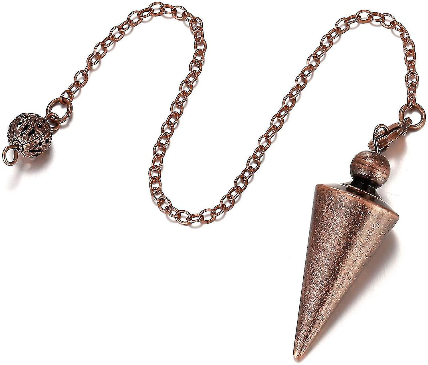 Leke Bronze Metal Copper Spiritual Point Pendulum For Divination Healing Dowsing Wicca Balancing Pointed Cone Pendant Pendulum