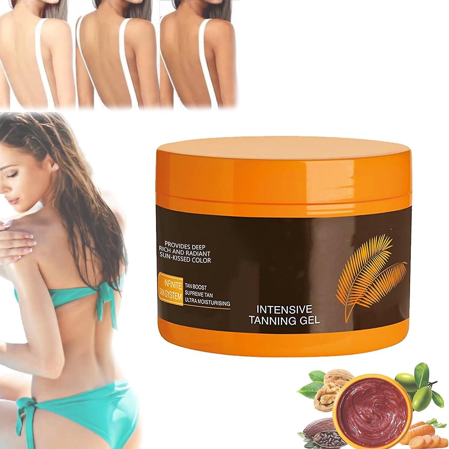 Frusde Luxury Intensive Tanning Gel, Natural Tanning Accelerator Cream Gel, Dark Brown Tanning Gel for Sunbeds & Outdoor Sun, Moisturize & Hydrate ...