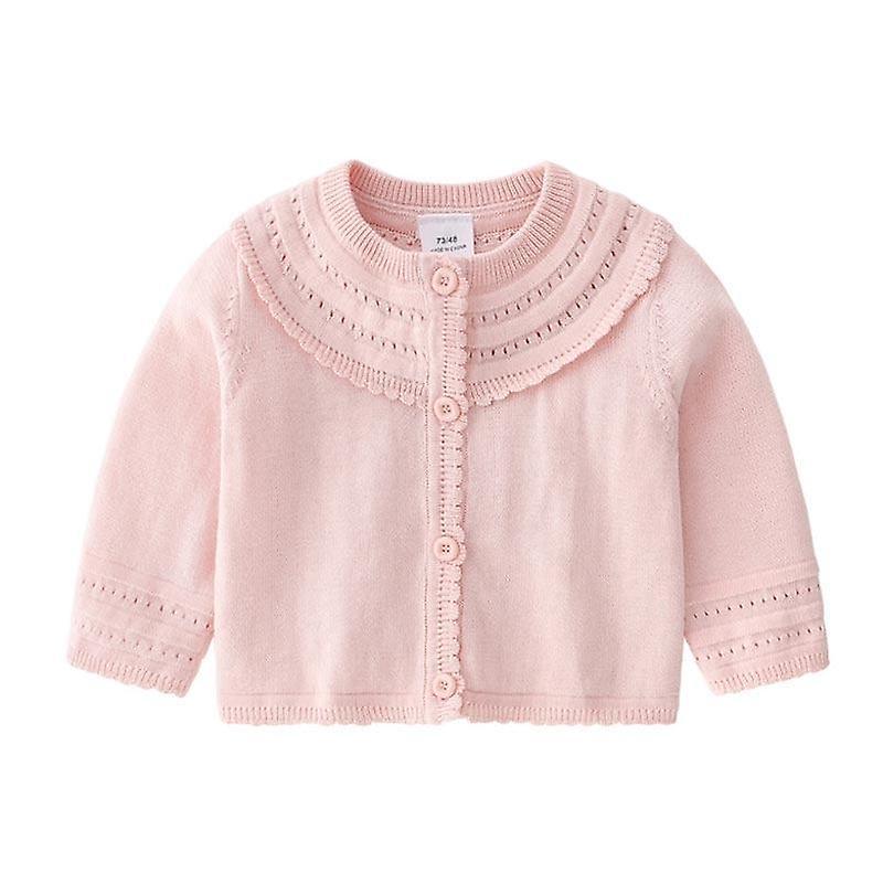 Slowmoose Knitted Long Sleeve Cotton Cardigan Sweater - Newborn Clothing Pink 12M