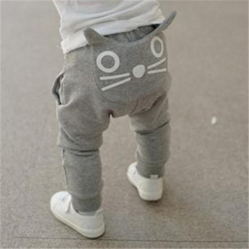 Slowmoose Full Length, Elastic Waist And Cartoon Printed At The Back-harem Pants gray 12M