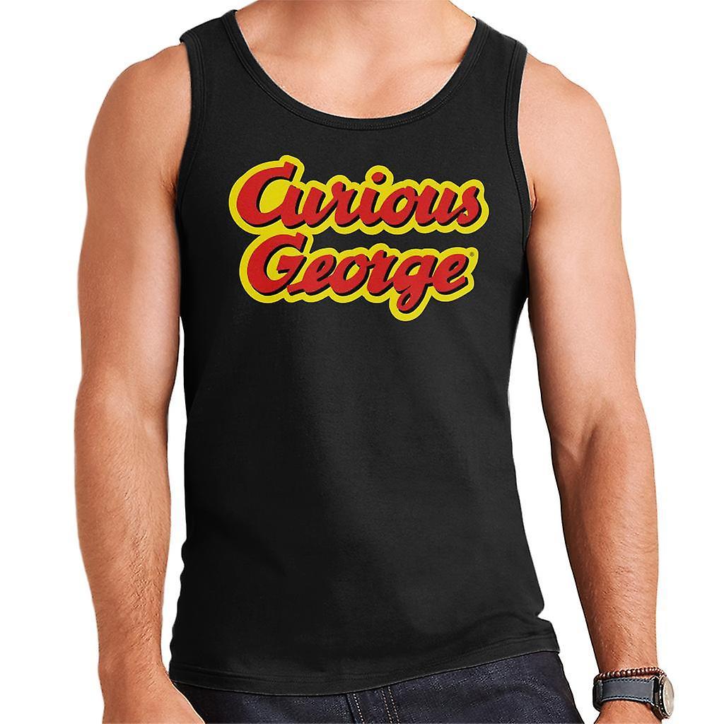 Curious George Big Outlined Logo Font Men's Vest Black Small