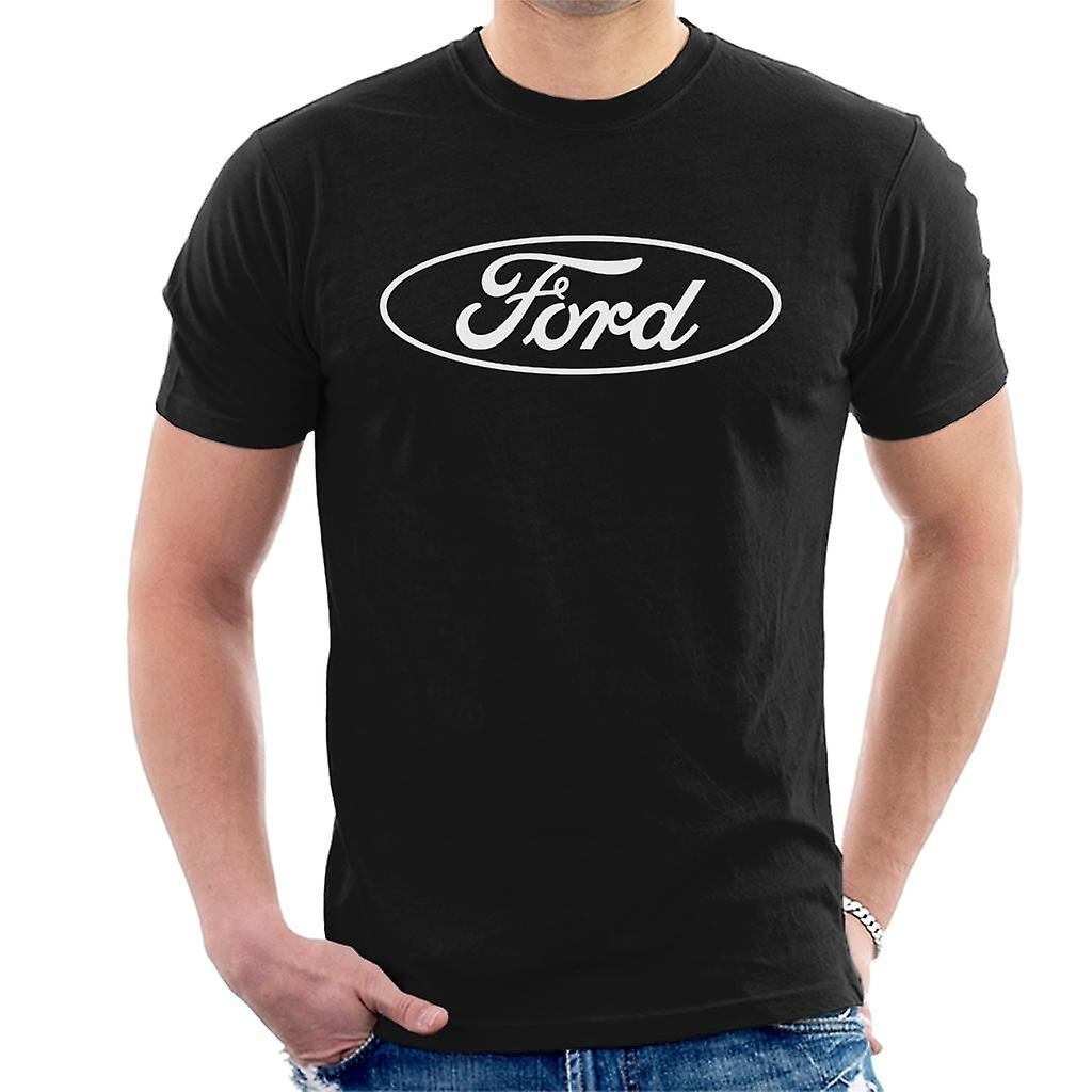 Ford Classic White Logo Men's T-Shirt Black Large