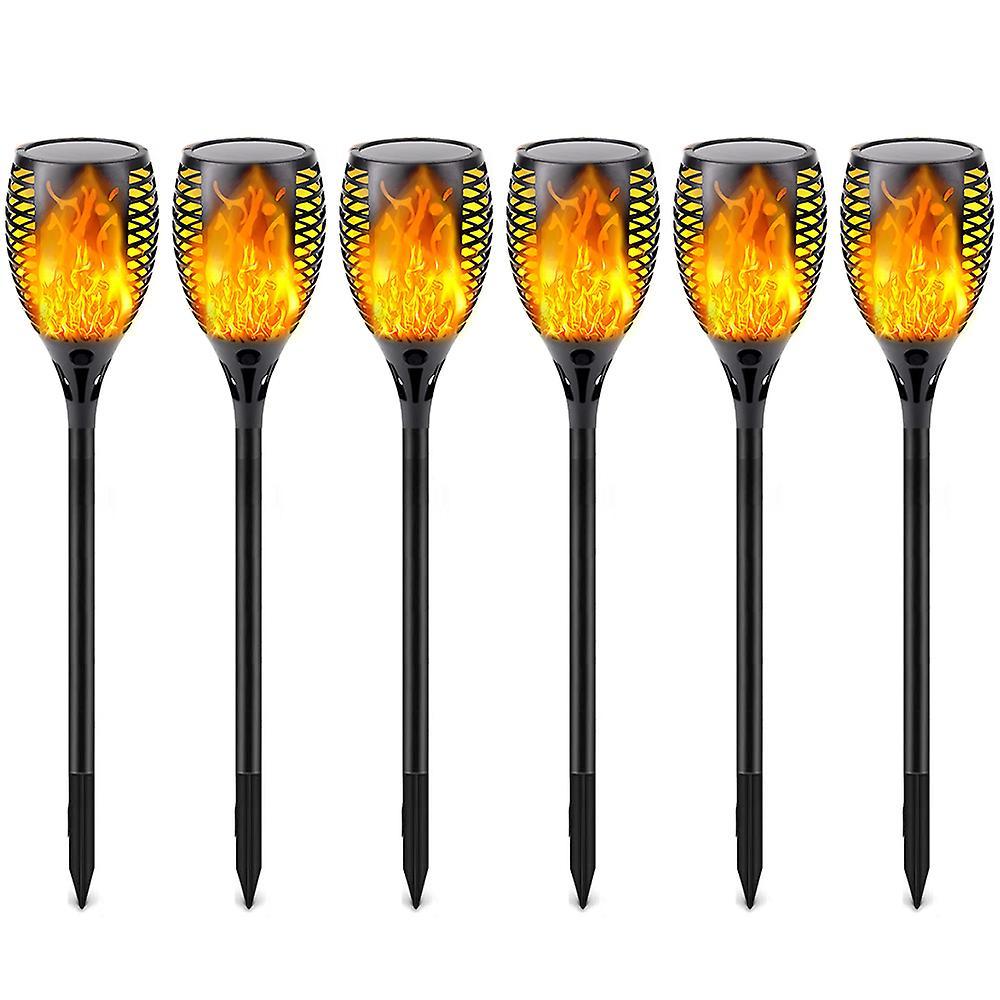 Solar Light 6-pack Solar Flame Torch Solar Lights Outdoor Decorwith Flickering Flame, Solar Outdoor Lights