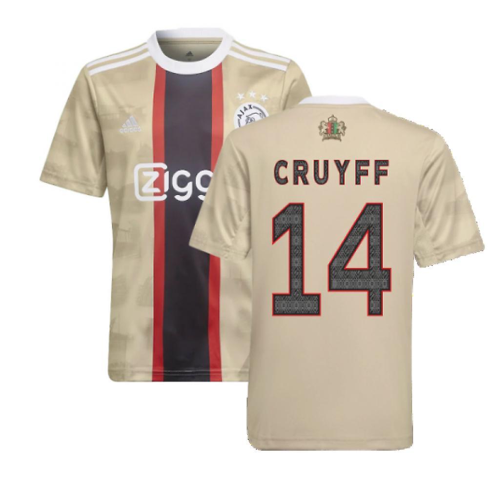 Adidas 2022-2023 Ajax Third Shirt (Kids) (CRUYFF 14) Navy 7-8 Years - 26-28 inch - 71cm