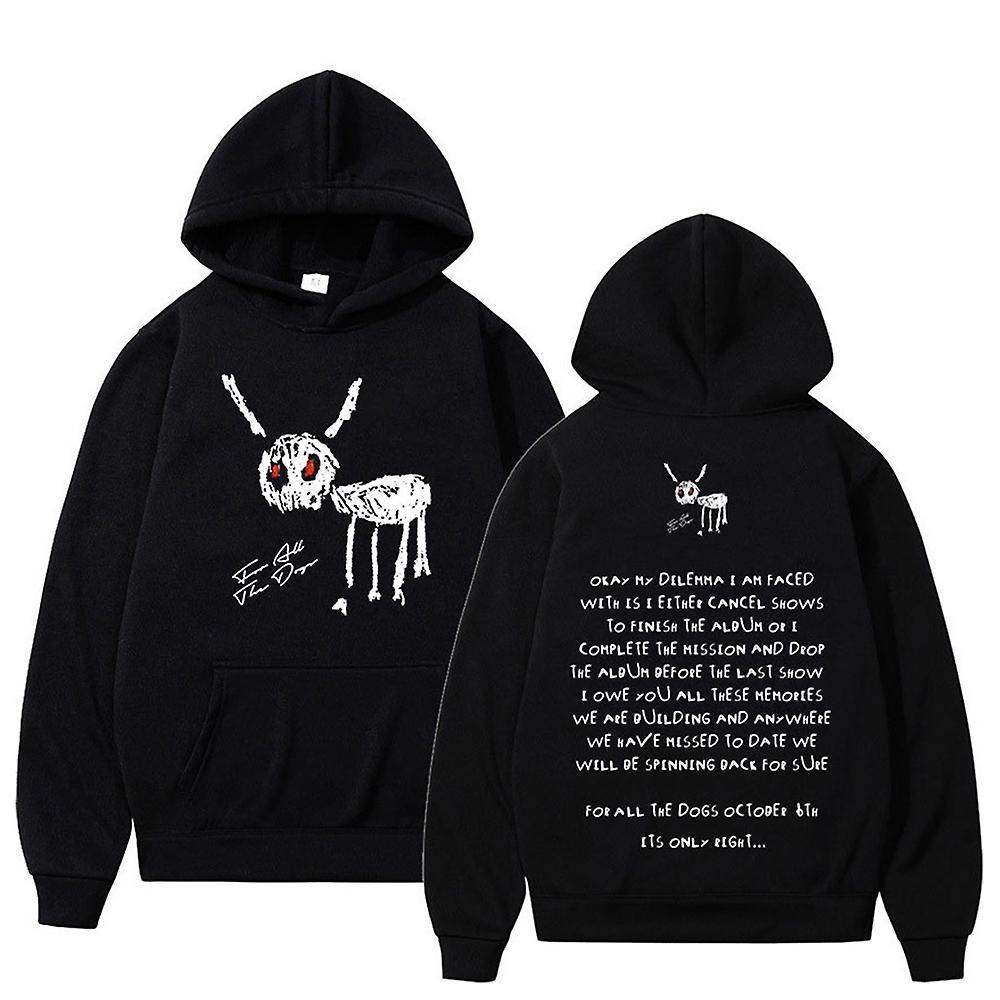 Manchalk 2024 Rapper Drake For All The Dogs Album Hoodie Hip Hop Trendy Men Women Unisex Hoodies Sweatshirts Pullover Hooded Jumper Tops M