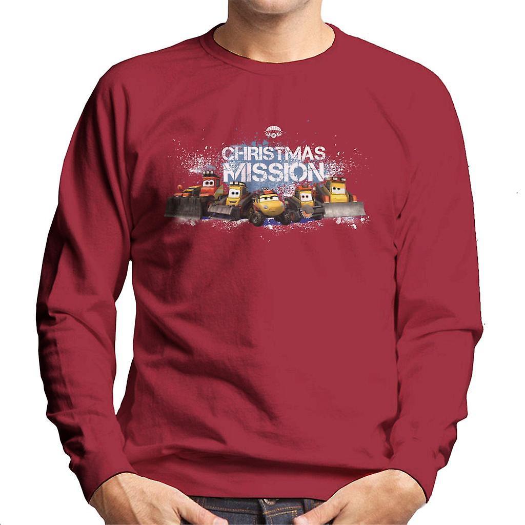 Disney Christmas Cars Christmas Mission Men's Sweatshirt Cherry Red Small