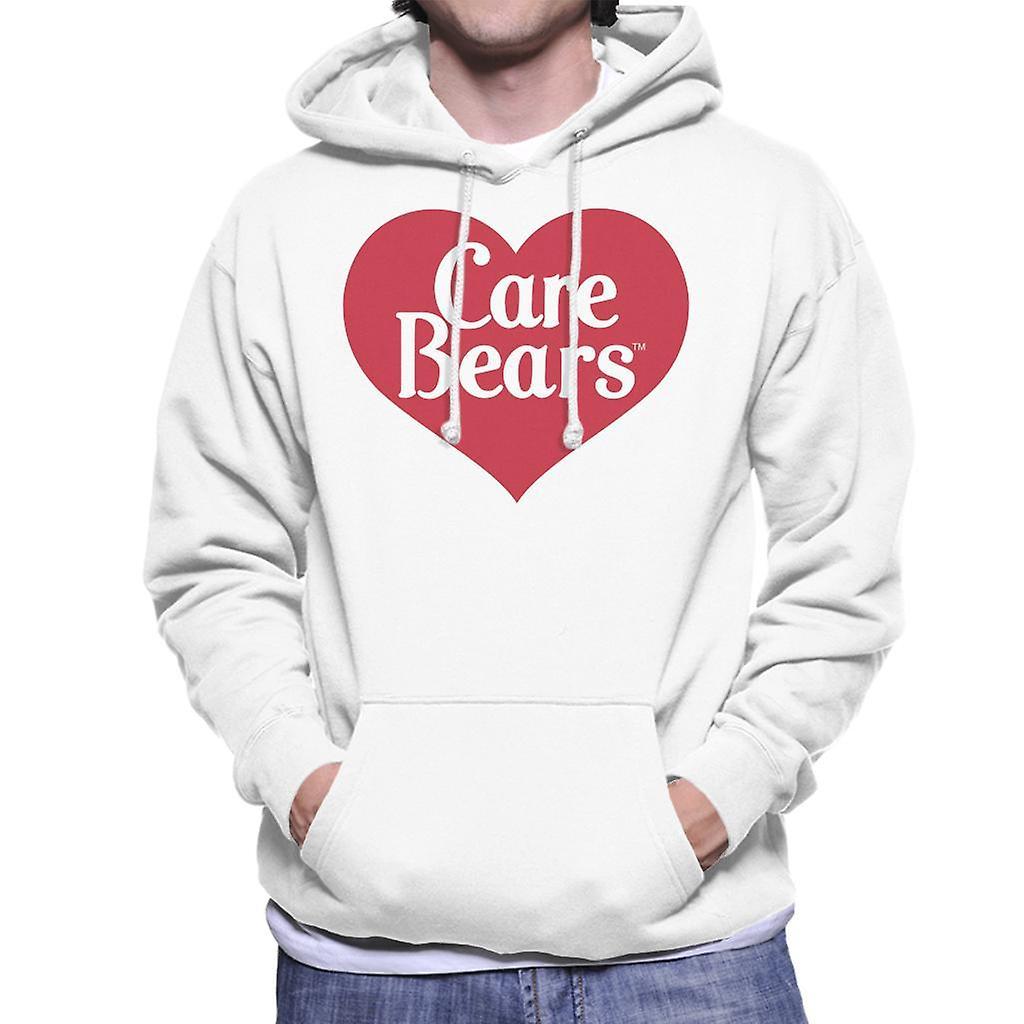 Care Bears Love Heart Logo Men's Hooded Sweatshirt White Large