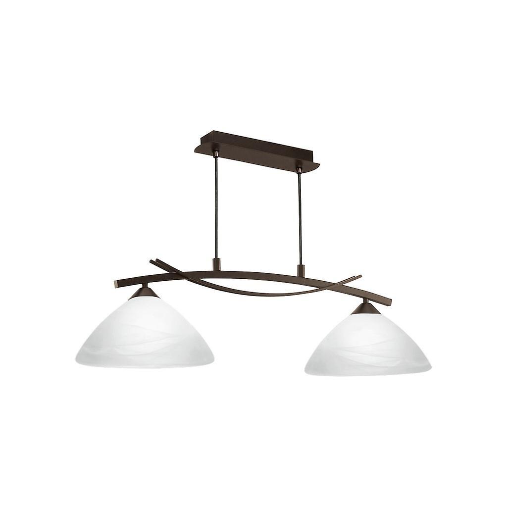 Eglo Lighting Vinovo 2 Light Ceiling Pendant Bar Dark Brown, E27