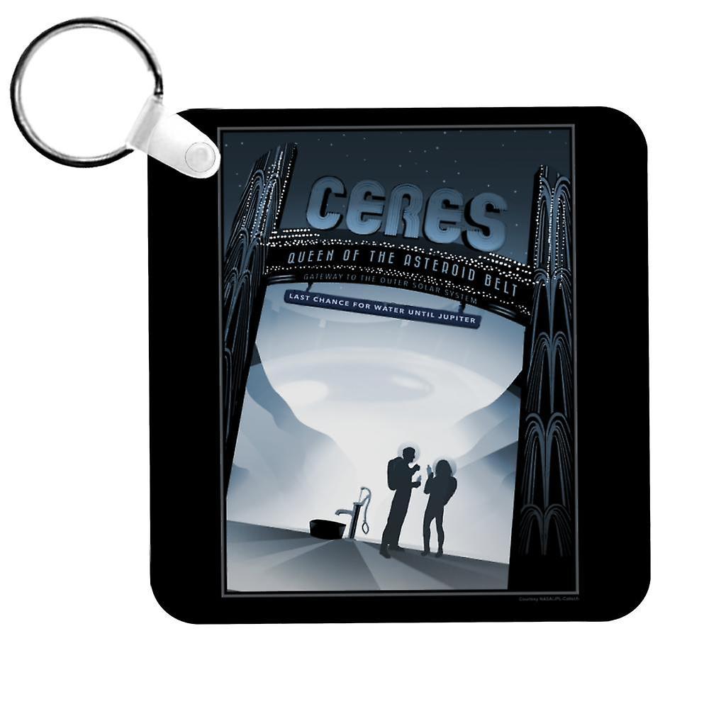 NASA Ceres Interplanetary Travel Poster Keyring Black 5cm x 5cm