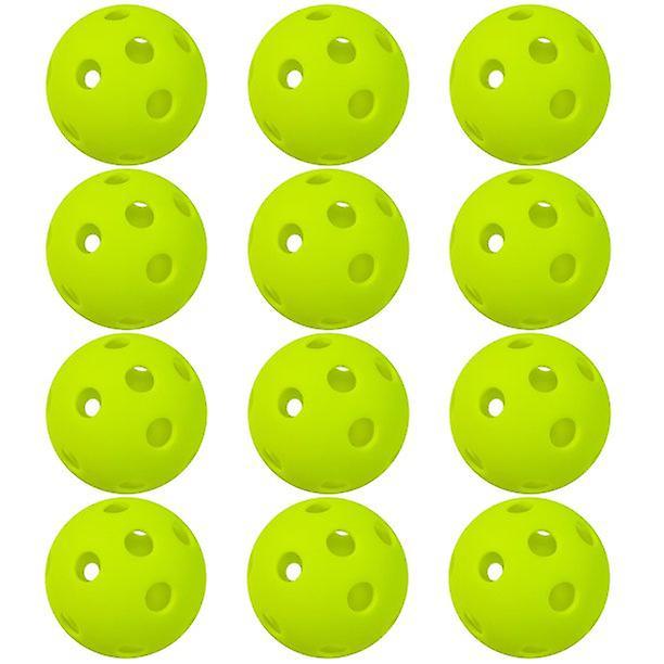 Sunrain 12 Packs 26 Holes Indoor Pickleball Balls Indoor Practice Hole Ball Compatible With Indoor