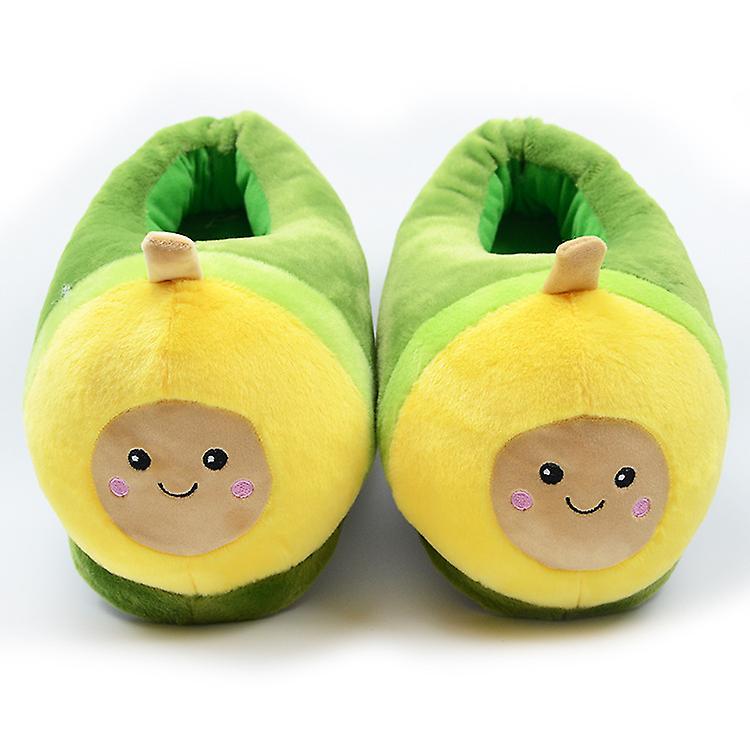 Ghygv Kawaii Plush Avocado Slippers Fruit Toys Cute Pig Cattle Warm Winter Adult Shoes Doll Women Indoor Household Products Size 35-43 Poop