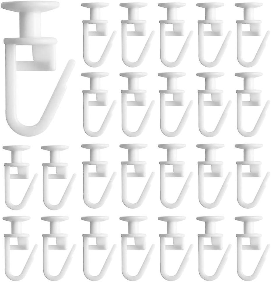 Taiyuan 25 Pcs Curtain Gliders Curtain Rail Slider Hooks Curtain Gliders with Folding Hooks Curtain Track Glider Hooks for 11mm Rails