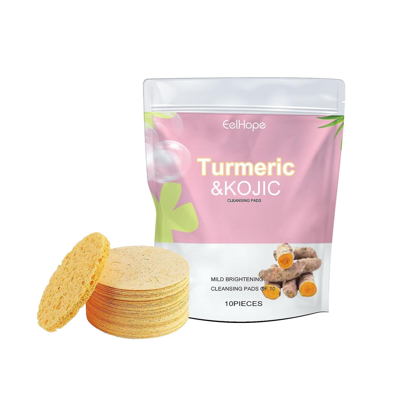 Taishh Turmeric Kojic Cleansing Pads For Face Body Vitamin B5 Fades Dark Spots Exfoliates Skin And Fades Discoloration Resurfacing Pads White