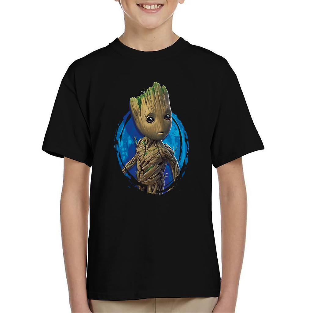 Marvel Guardians Of The Galaxy Vol 2 Groot In Awe Kid's T-Shirt Black Small (5-6 yrs)