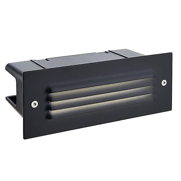 Saxby Lighting Seina Integrated LED Outdoor Recessed Wall Light Textured Black, Frosted IP44