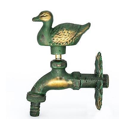 Slowmoose Outdoor Decorative Garden Faucet Animal Shape Bibcock Antique Brass Tap green duck