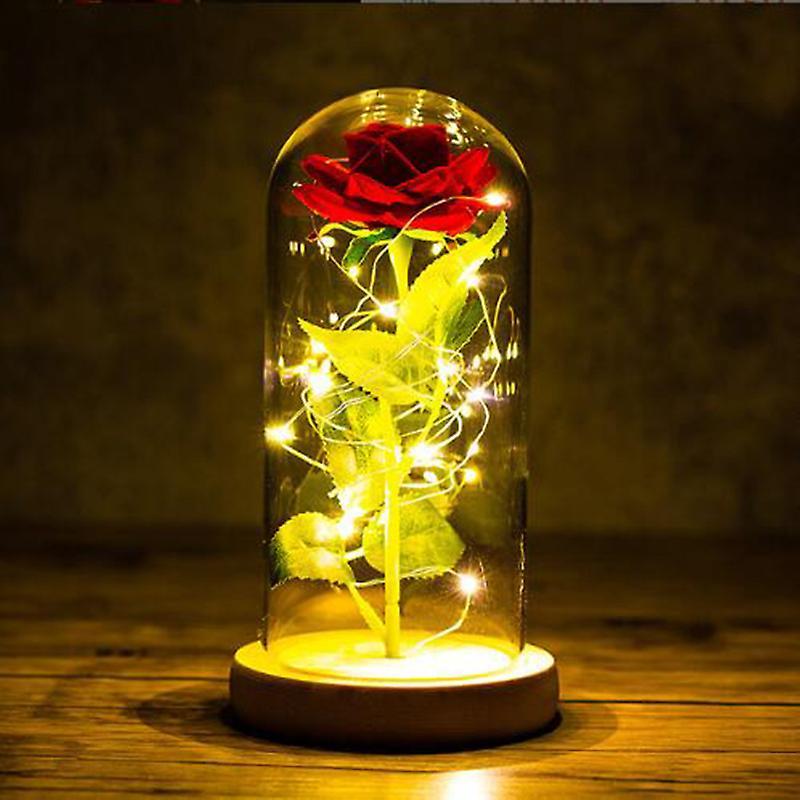 Axxx Beauty and the Beast Rose, Eternal Rose in Glass Rose in Glass Dome Artificial Flowers Roses