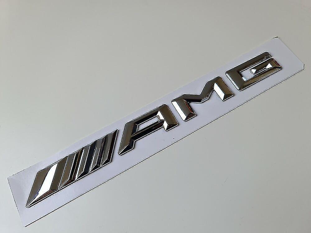 Mike New Style Amg Silver Chrome Rear Boot Badge Emblem For Mercedes