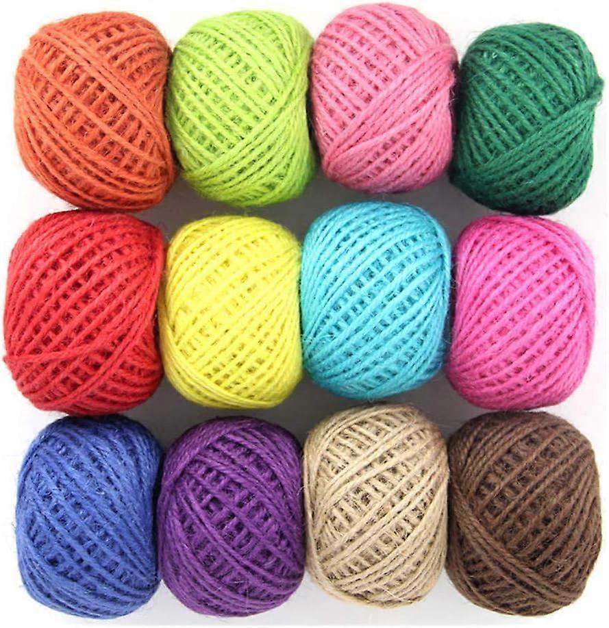 Tsim Colour Twine String, Jute String Natural Twine String Cord Rope Roll for Floristry Gifts DIY Arts&Crafts Decoration Bundling Garden